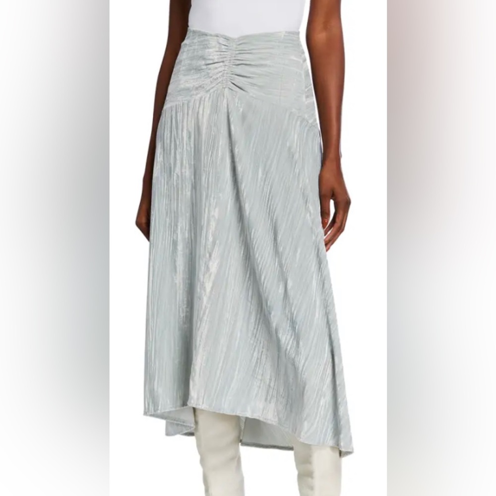 Vince Women's Ruched High/Low velvet skirt
